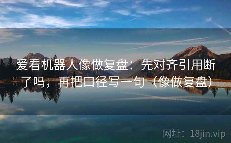 爱看机器人像做复盘：先对齐引用断了吗，再把口径写一句（像做复盘）